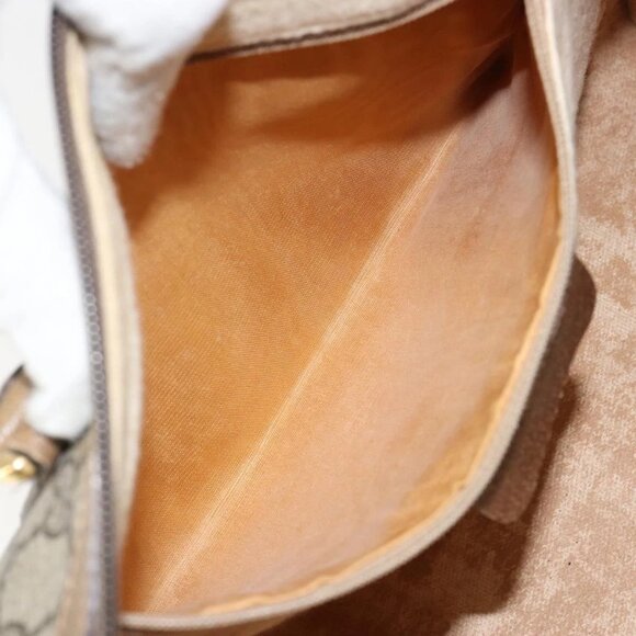 GUCCI GG Supreme Web Sherry Line Boston Bag PVC Beige Gold 40 02 007 Auth 144173 - Picture 13 of 16